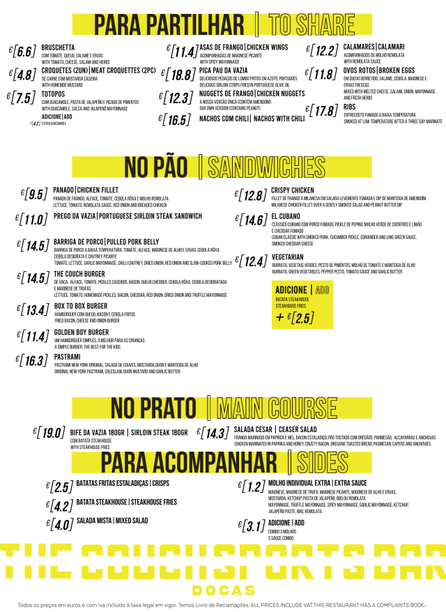 Menu Comida — Docas