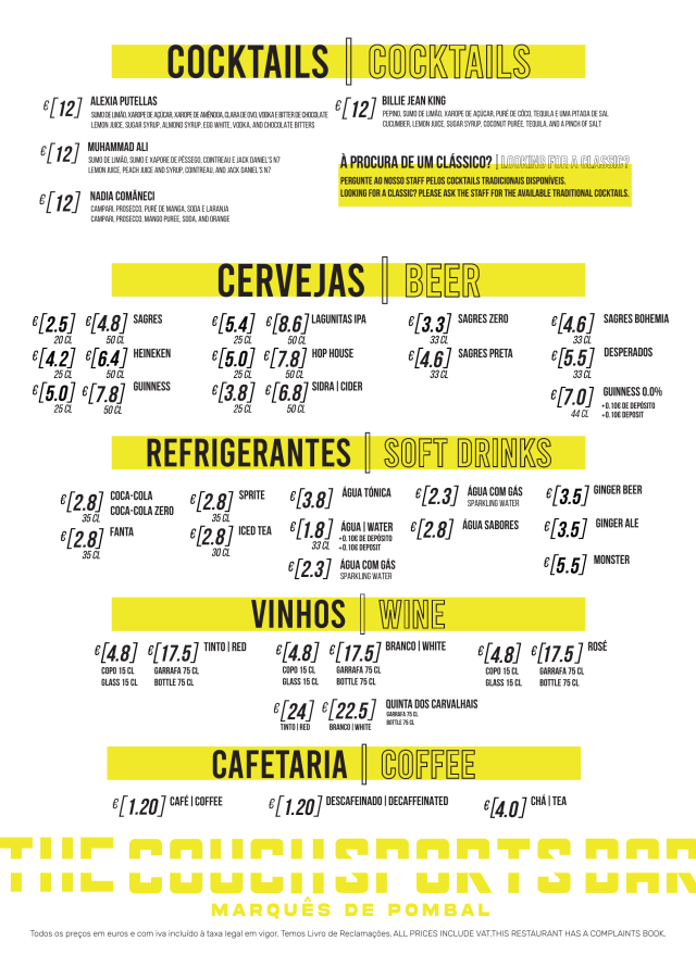 Menu Bebidas — Marquês