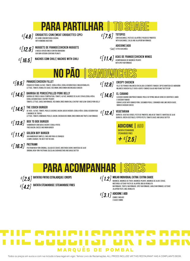 Menu Comidas — Marquês